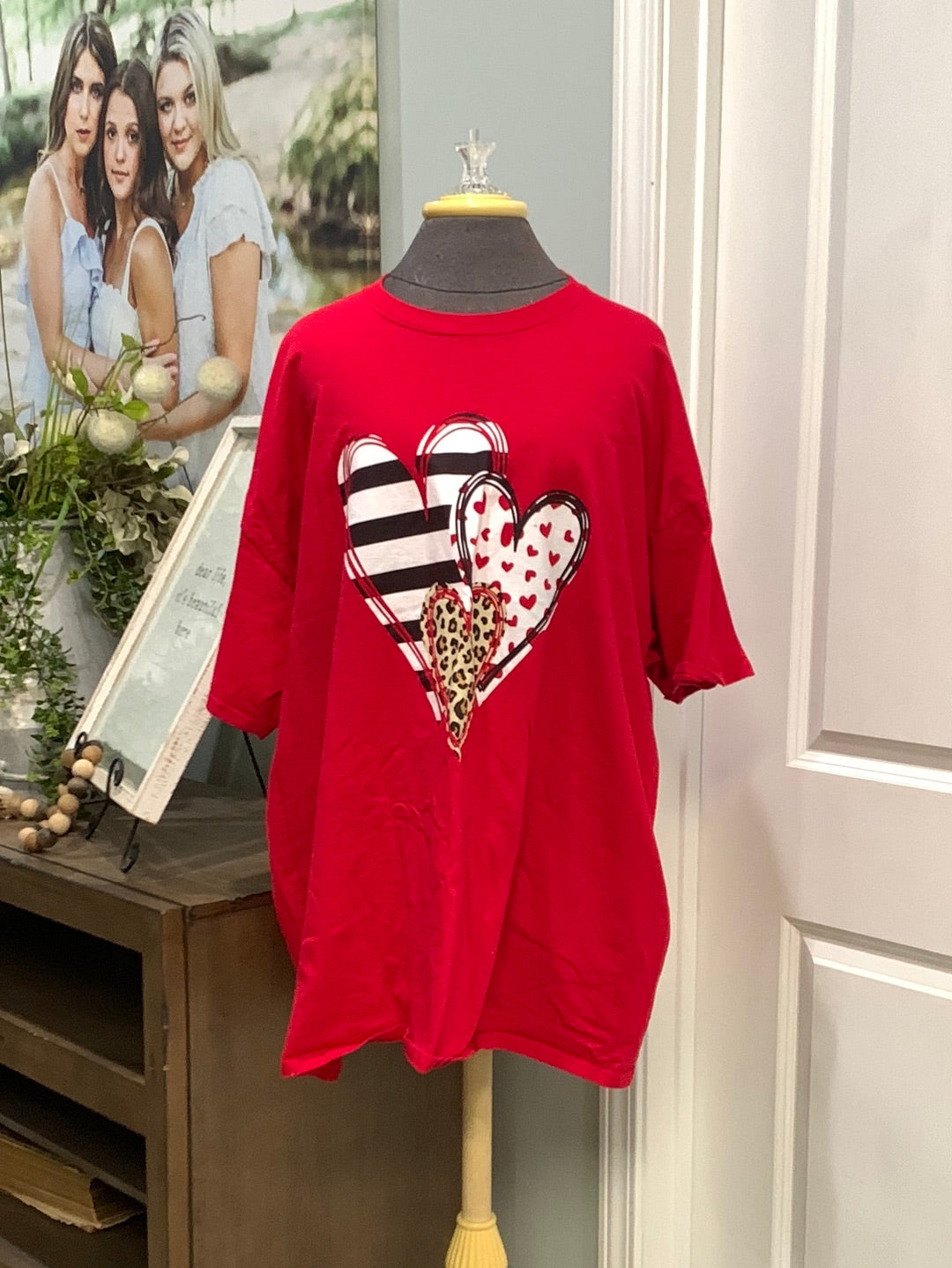 Womens Leopard Heart Tshirt Size 3X