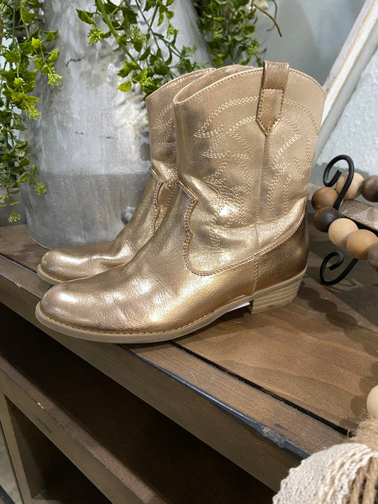 Girls Copper Cowboy Boots 5