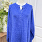 Womens Zenana Blue Pullover 1X/2X EUC