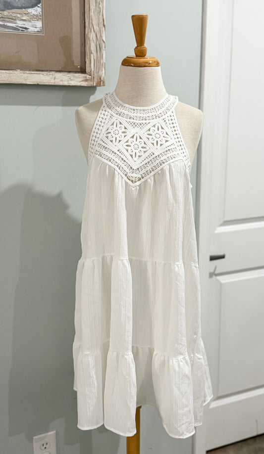 Womens Sunday Up White Eyelet Dress Size Large NWT $54