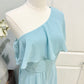 Womens Blue One Shoulder Maxi Dress Medium NWT