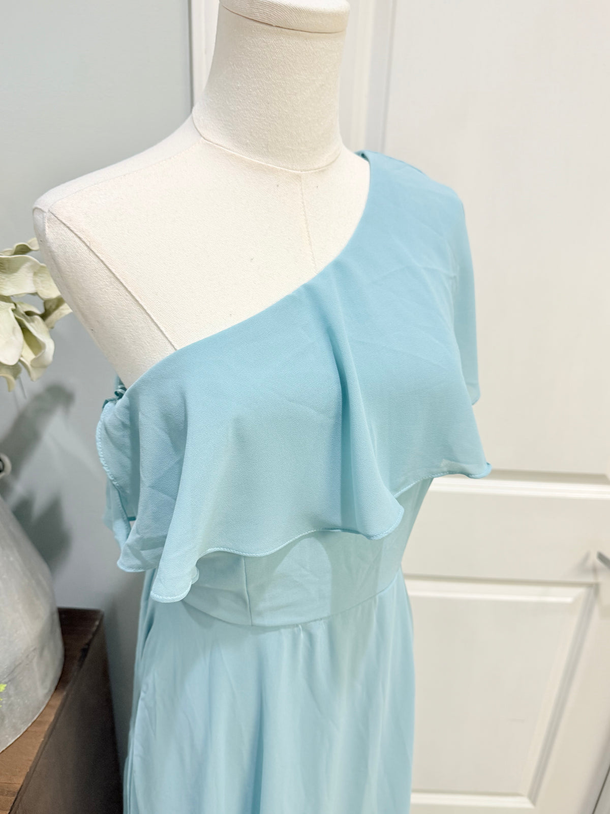 Womens Blue One Shoulder Maxi Dress Medium NWT