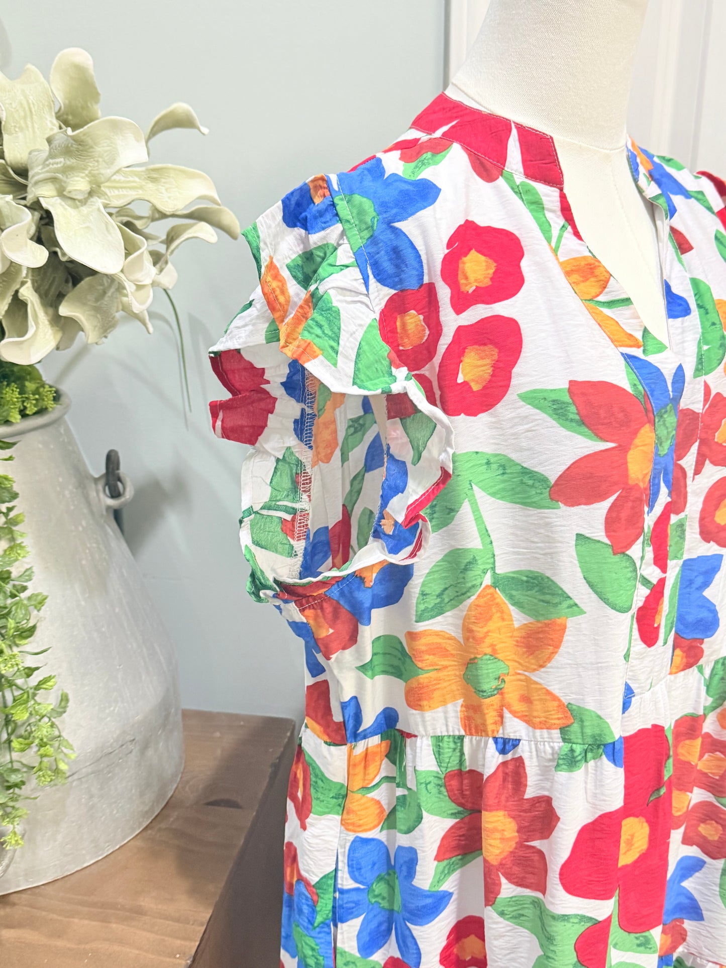 Womens Chicsoul Floral Dress 1X EUC