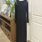 Womens Black Cocktail Full Length Dress Size 16 EUC