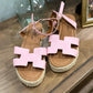 Womens Pierre Dumas Pink Wedges Size 9