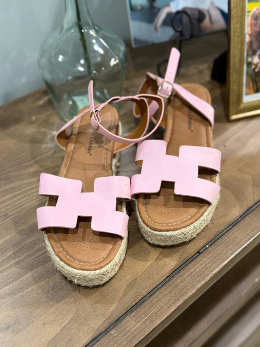 Womens Pierre Dumas Pink Wedges Size 9