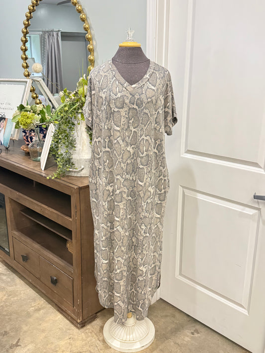 Womens Snakeprint Maxi Dress Medium EUC
