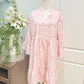 Womens Pink Floral Midi Dress XL EUC