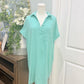 Womens Seafoam Linen Midi Dress Large EUC