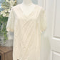 Womens Cream Puff Sleeve Blouse XL EUC