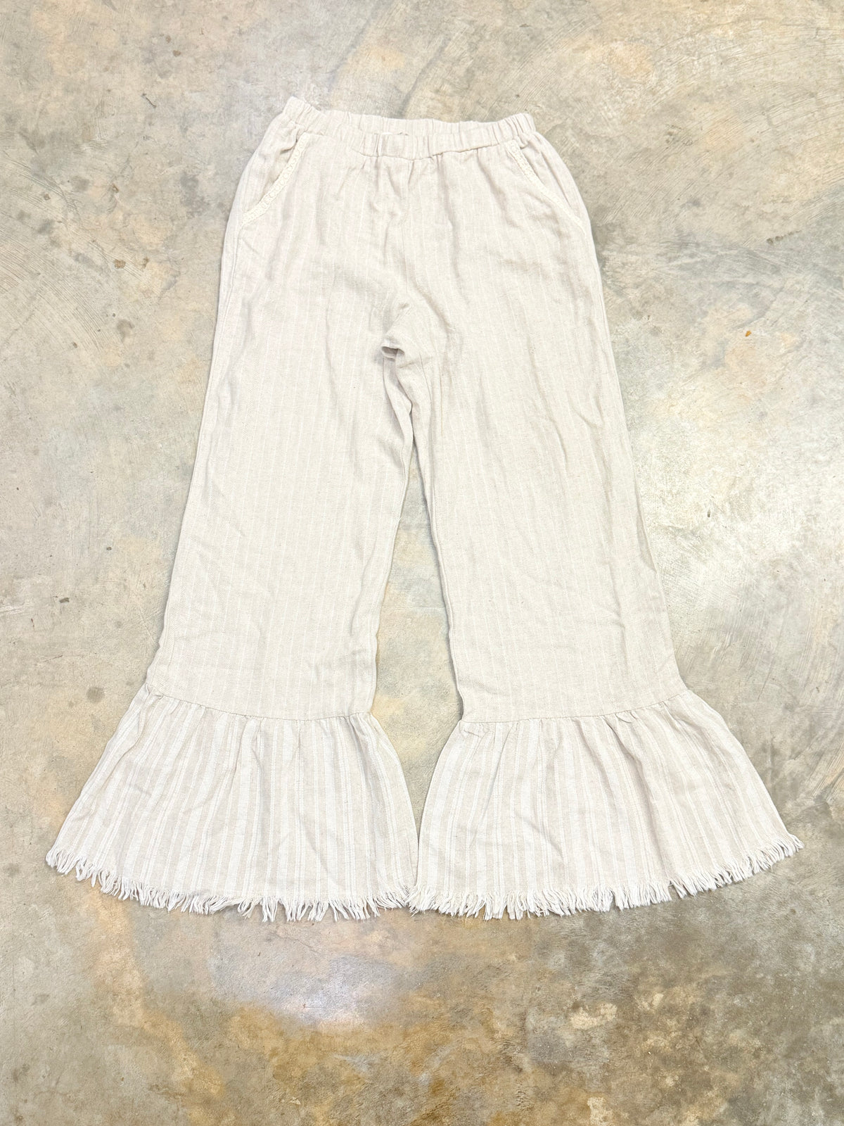 Womens Umgee Linen Ruffle Pants Small NWT