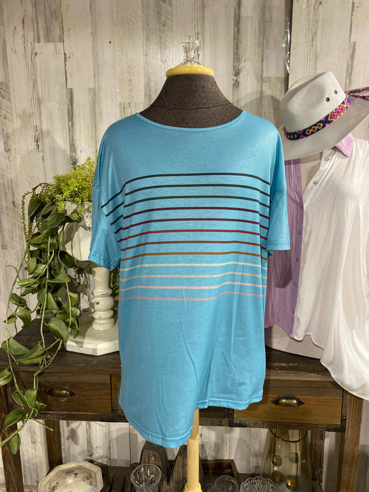 Womens Dreimb Striped Top Large MARKDOWN