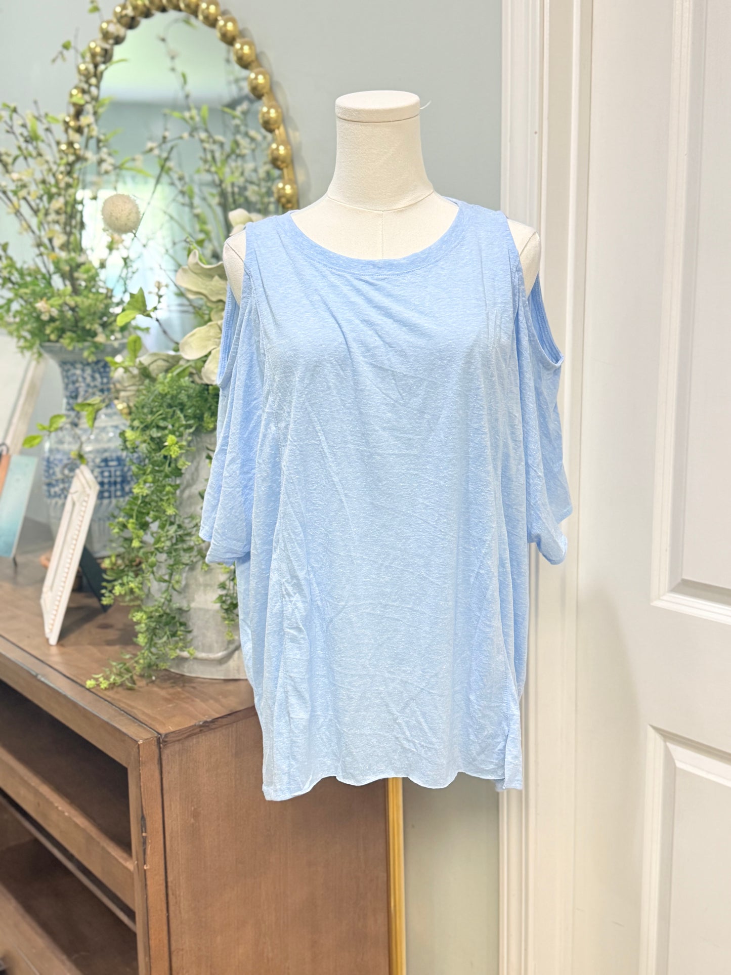Womens Easel Cold Shoulder Blouse Large EUC