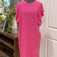 Womens Pink Ribbed Dress Size Large EUC