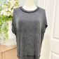 Womens Sewn+Seen Ribbed Black Blouse Medium EUC