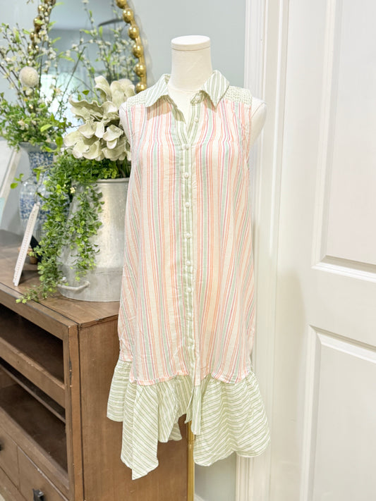 Womens Hem & Thread Smocked Dress Large EUC