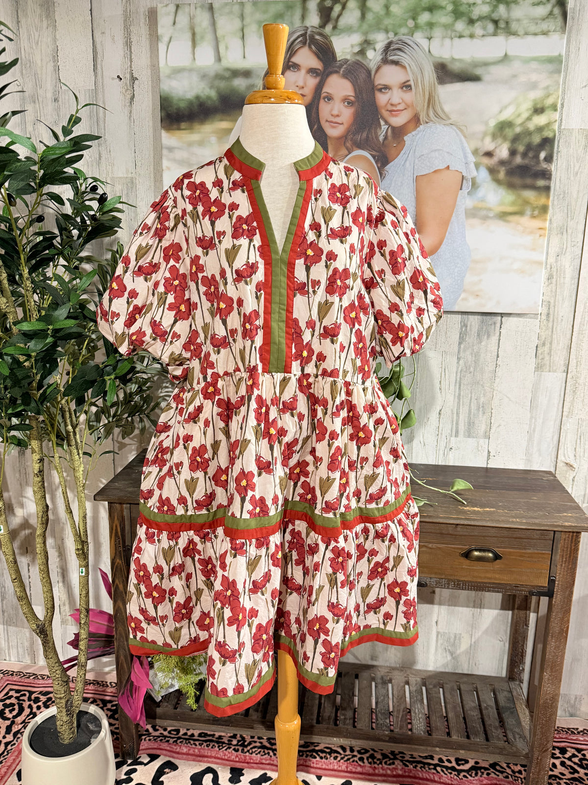 Womens Entro Floral Midi Dress 2X EUC