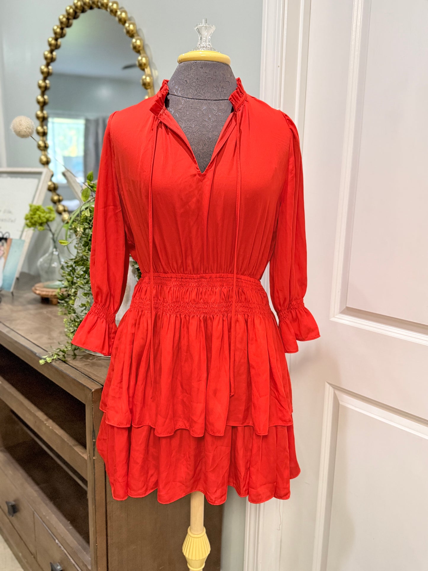 Womens Joie Red Satin Dress Medium EUC