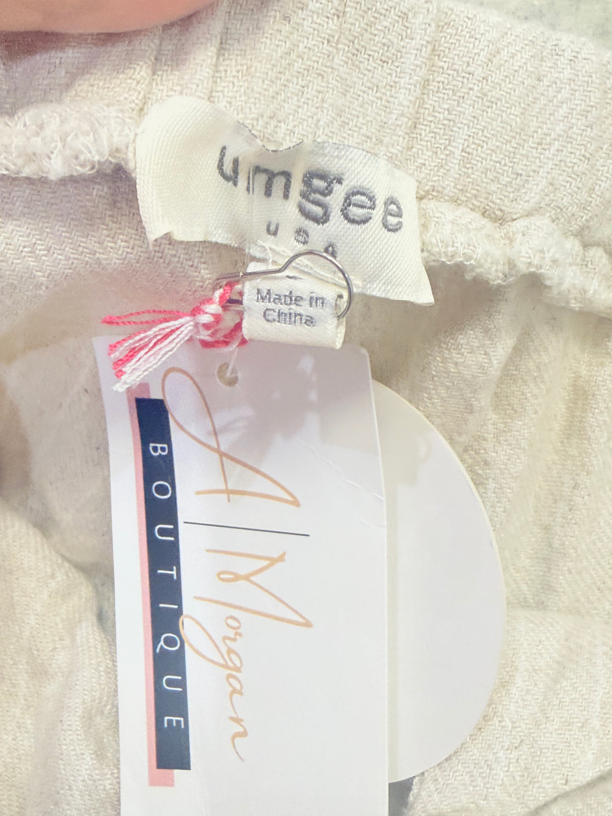 Womens Umgee Linen Ruffle Pants Small NWT
