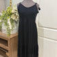 Womens Single Thread Black Smocked Dress XL