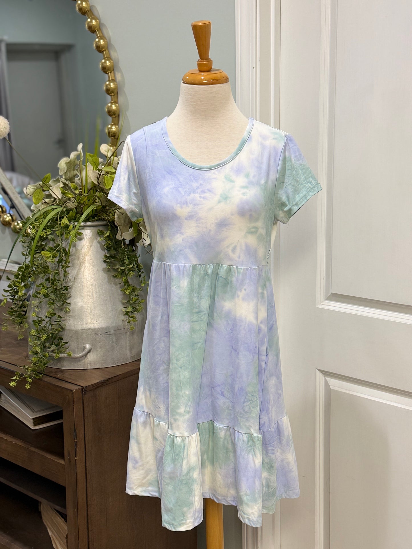 Womens Pink Rose Tie Dye Dress Size XL