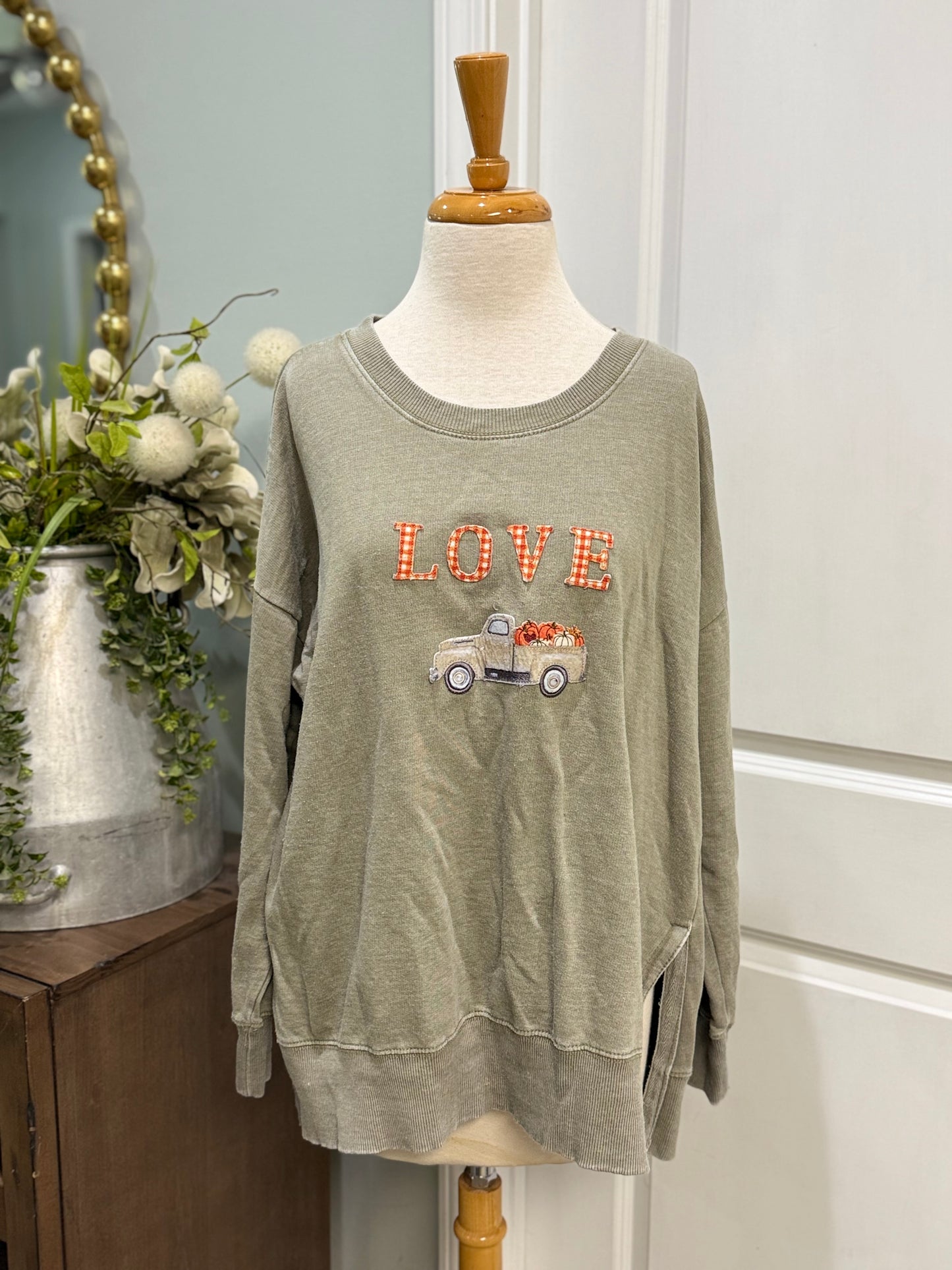 Womens Fall Applique Sweatshirt Size 1X