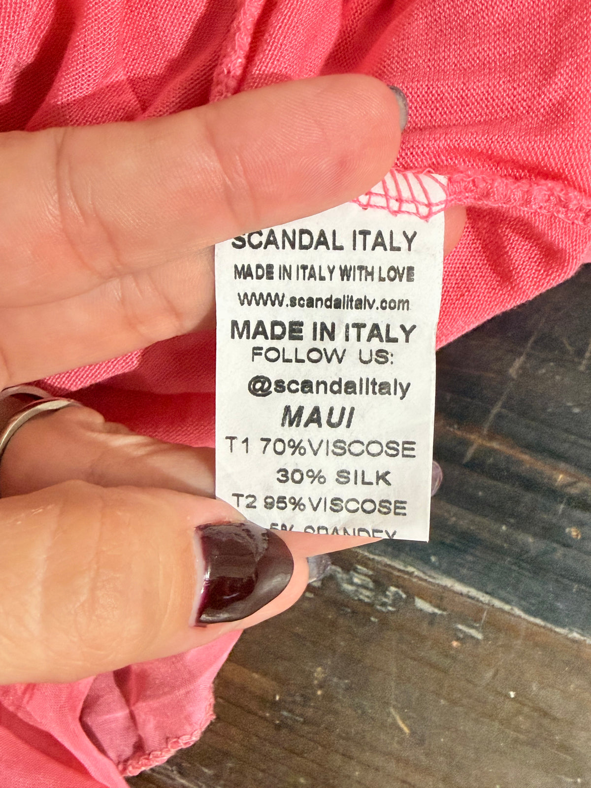 Womens Scandal Italy Silk Maxi Dress Large NWT
