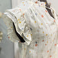 Womens Beige Floral Flutter Sleeve Blouse Medium NWT