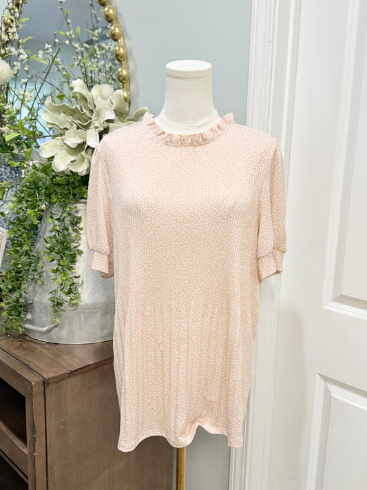 Womens Adrianna Papell Smocked Blouse Large EUC