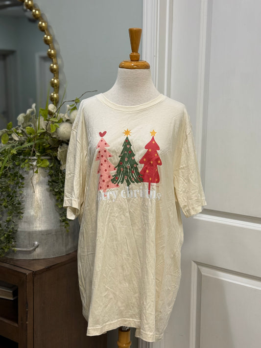 Womens Merry Christmas Tshirt 2X NWT $40
