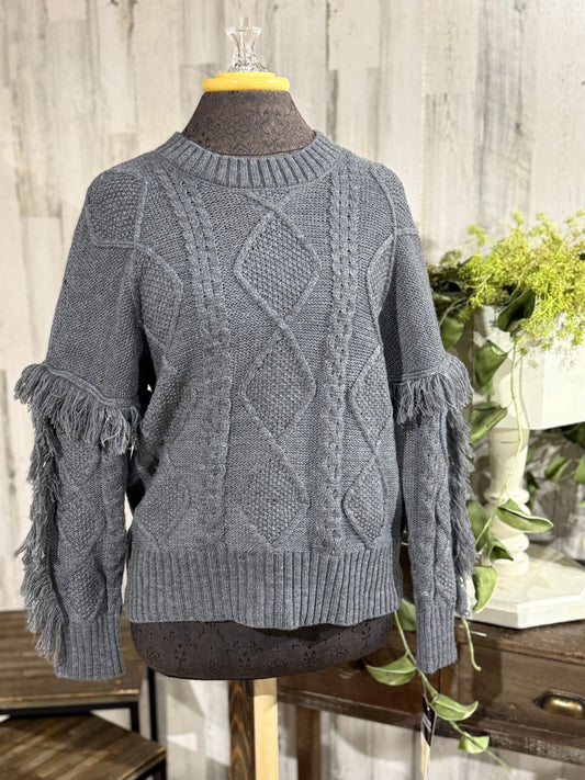 Womens 52Seven Fringe Sweater Small