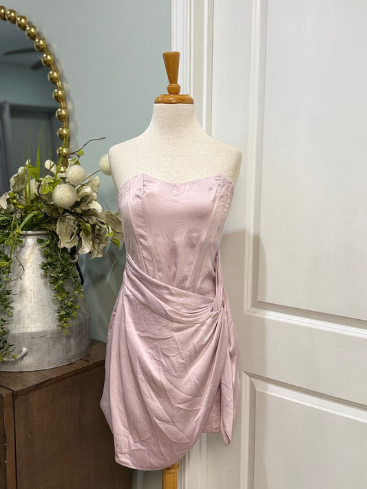 Womens Do+Be Pink Satin Cocktail Dress Size Medium