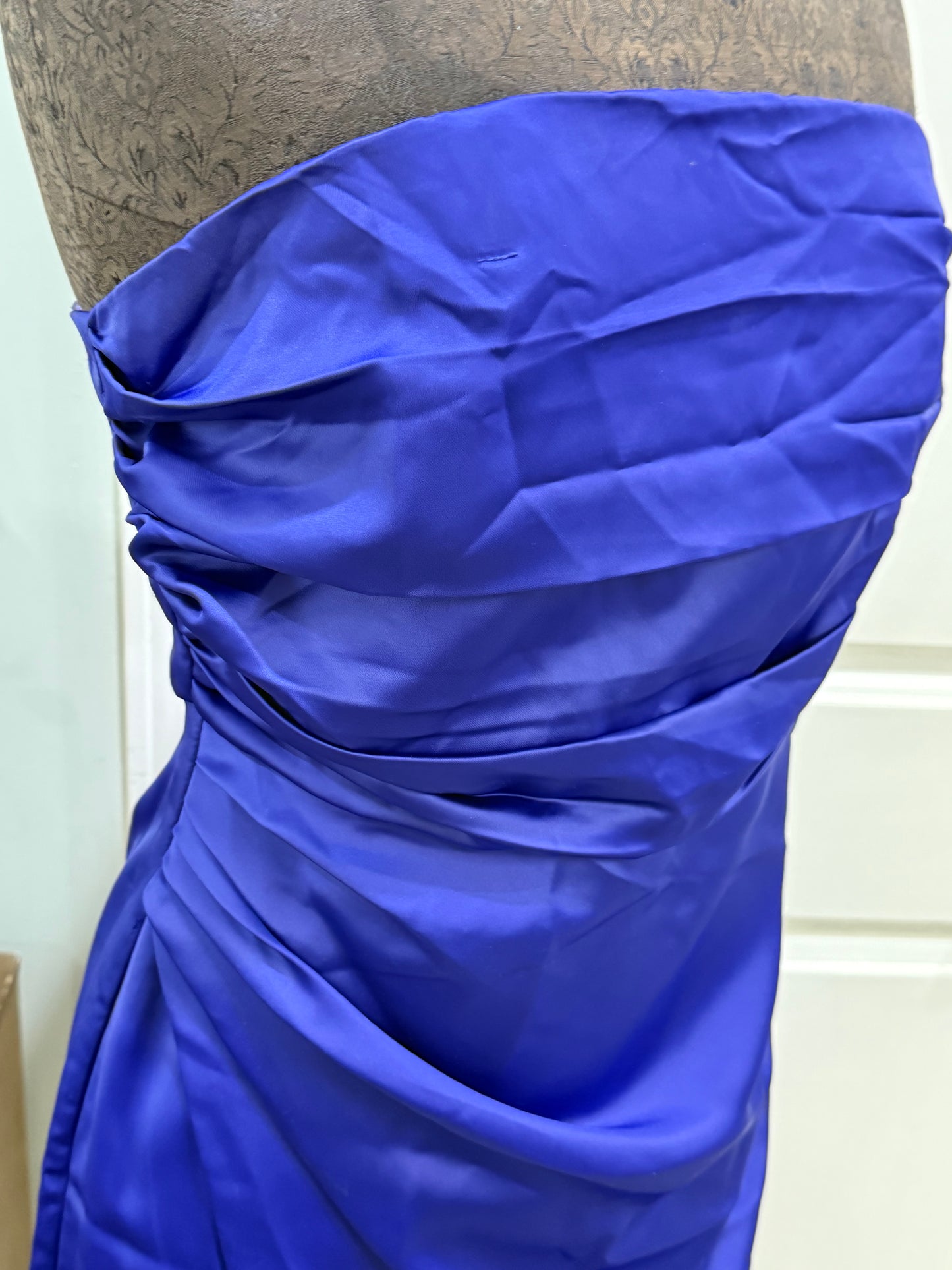 Womens Do+Be Navy Satin Dress Large EUC