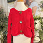 Womens Red Knit Sweater Large NWT $54