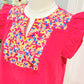 Womens Red Embroidered Dress Large EUC