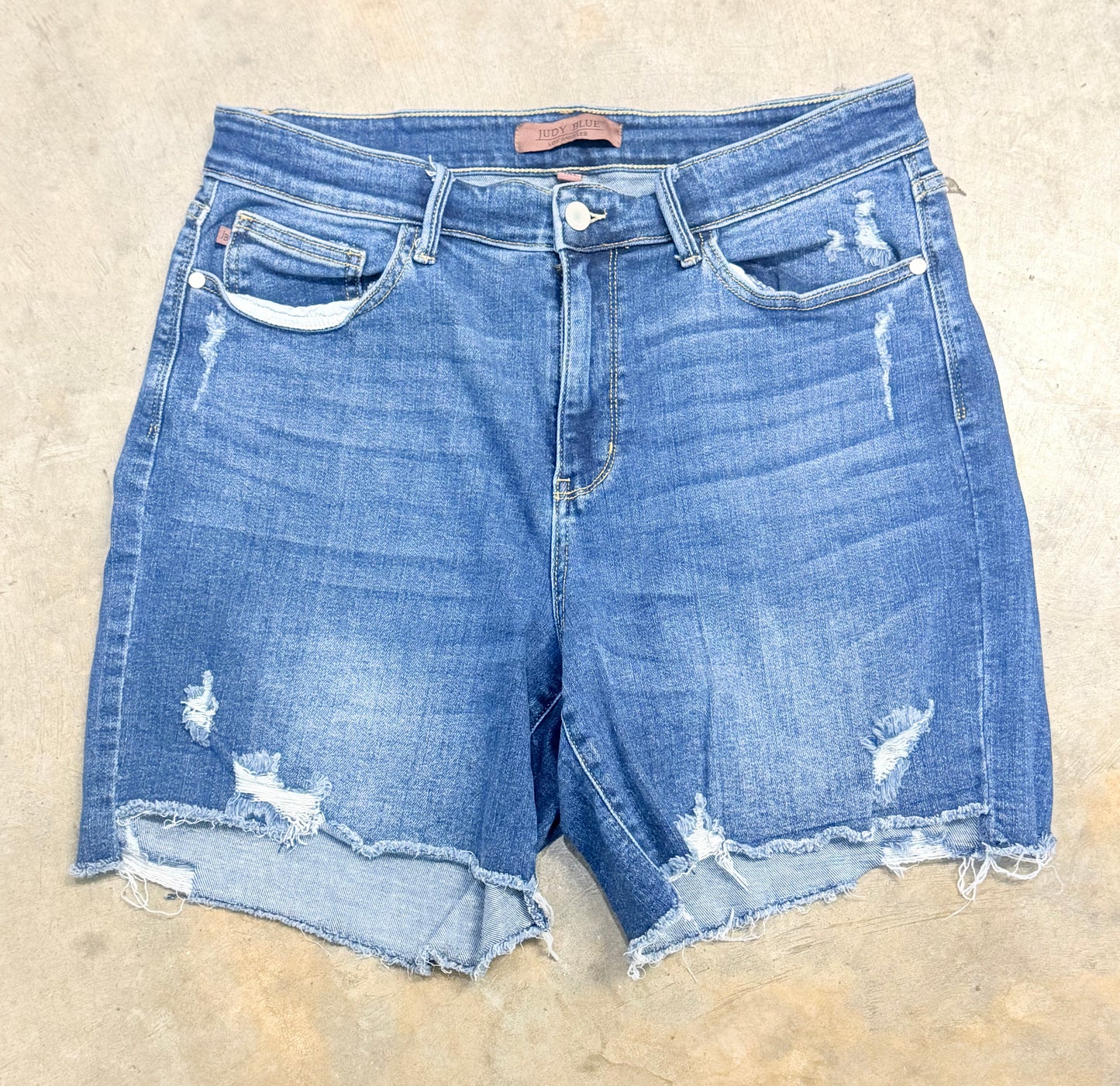 Womens Judy Blue Denim Bermuda Shorts 1XL EUC