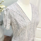 Womens Grey Lace Overlay Dress Large EUC