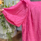 Womens Pink Puff Sleeve Blouse Plus Sizes NWT