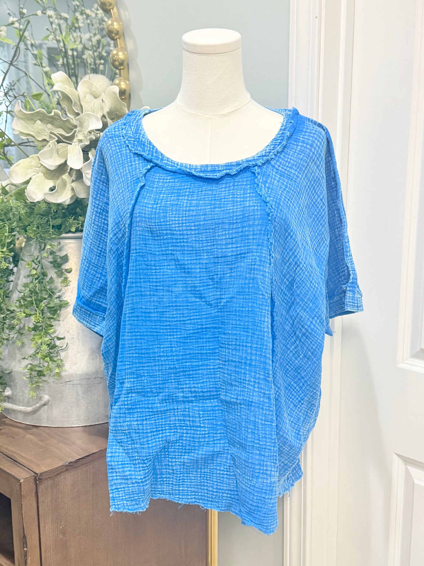 Womens Zenana Gauzy Blouse Large EUC