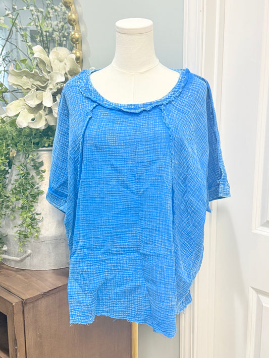 Womens Zenana Gauzy Blouse Large EUC