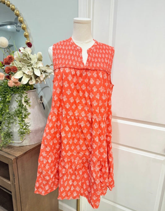 Womens Crown & Ivy Smocked Floral Dress Medium EUC