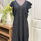 Womens 52Seven Black Dress Flutter Sleeve 1X EUC