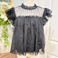 Womens Joie Black Tulle Blouse Medium EUC