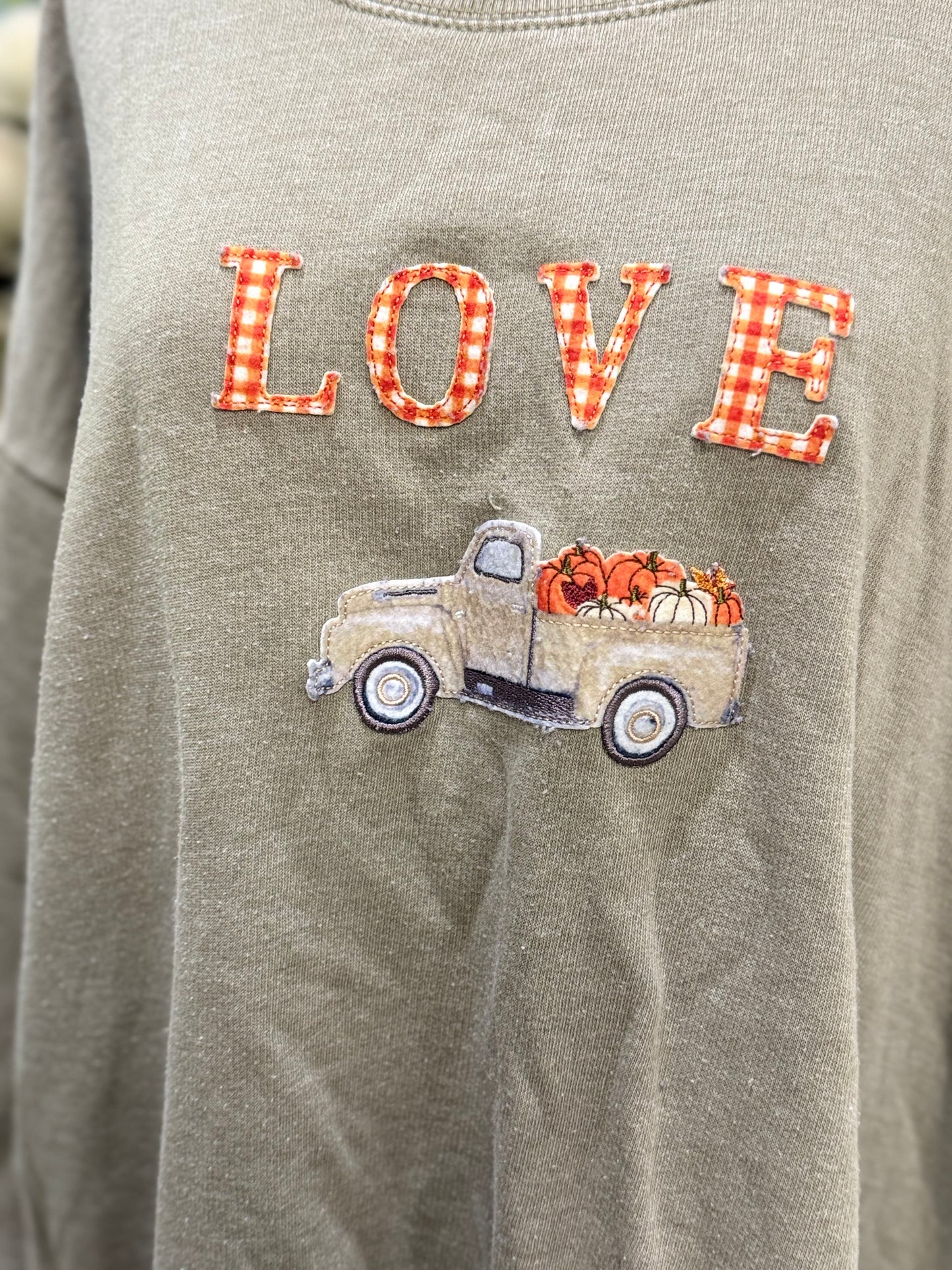 Womens Fall Applique Sweatshirt Size 1X