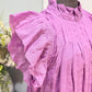 Womens SEA New York Purple Ruffle Neck Dress Large Retails for $450