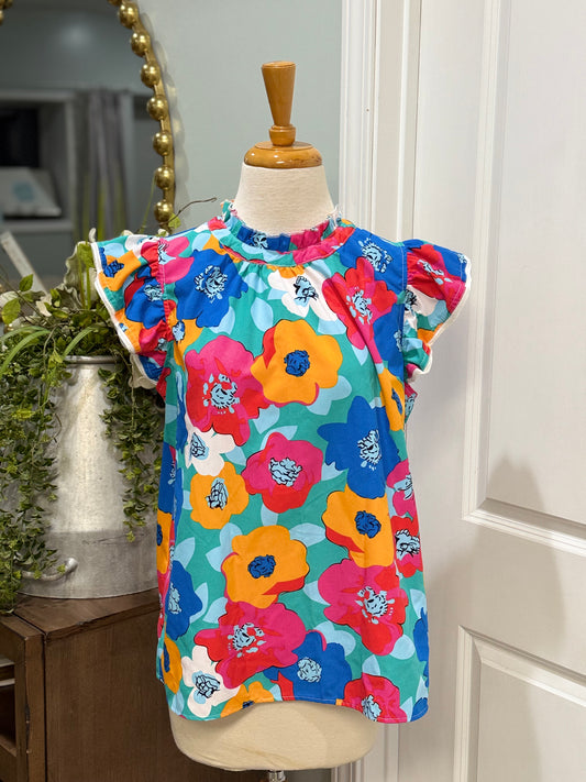 Womens Floral Blouse Size Large