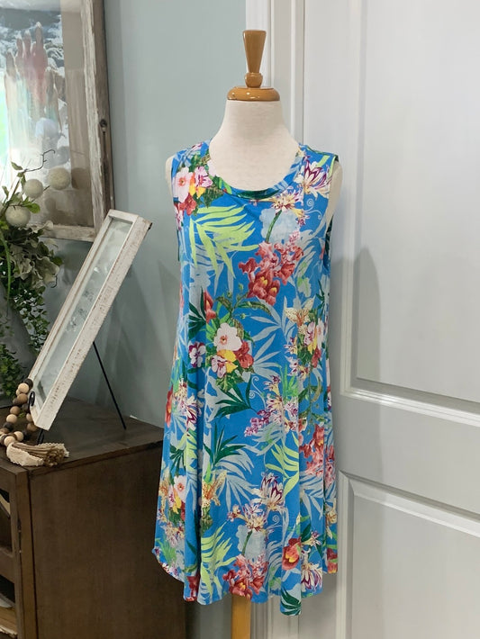 Womens Floral Swing Dress Size Large