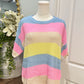 Womens Multi Color Knit Sweater Large NWOT