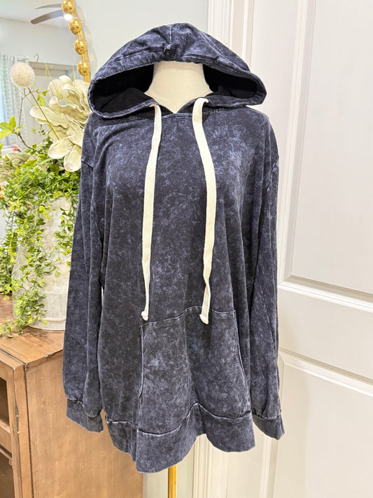 Womens Zenana Acid Wash Pullover 1X EUC