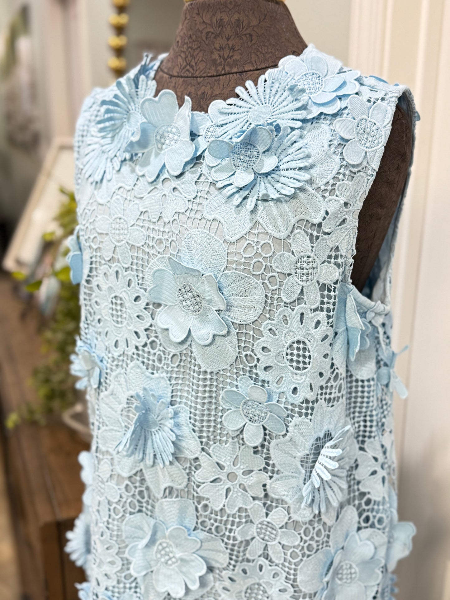 Womens J.Marie Eyelet Dress Medium Retail $195